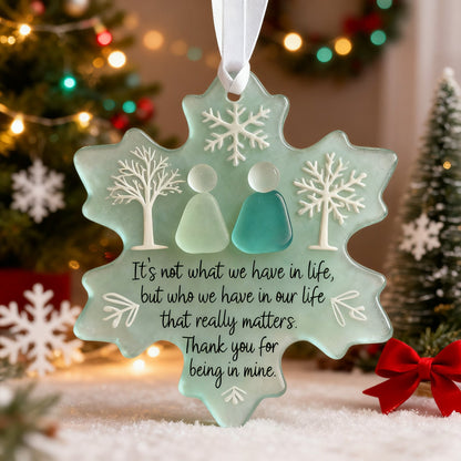 Vivifygrow — Snowflake Sea Glass Friendship Ornament — product image 4