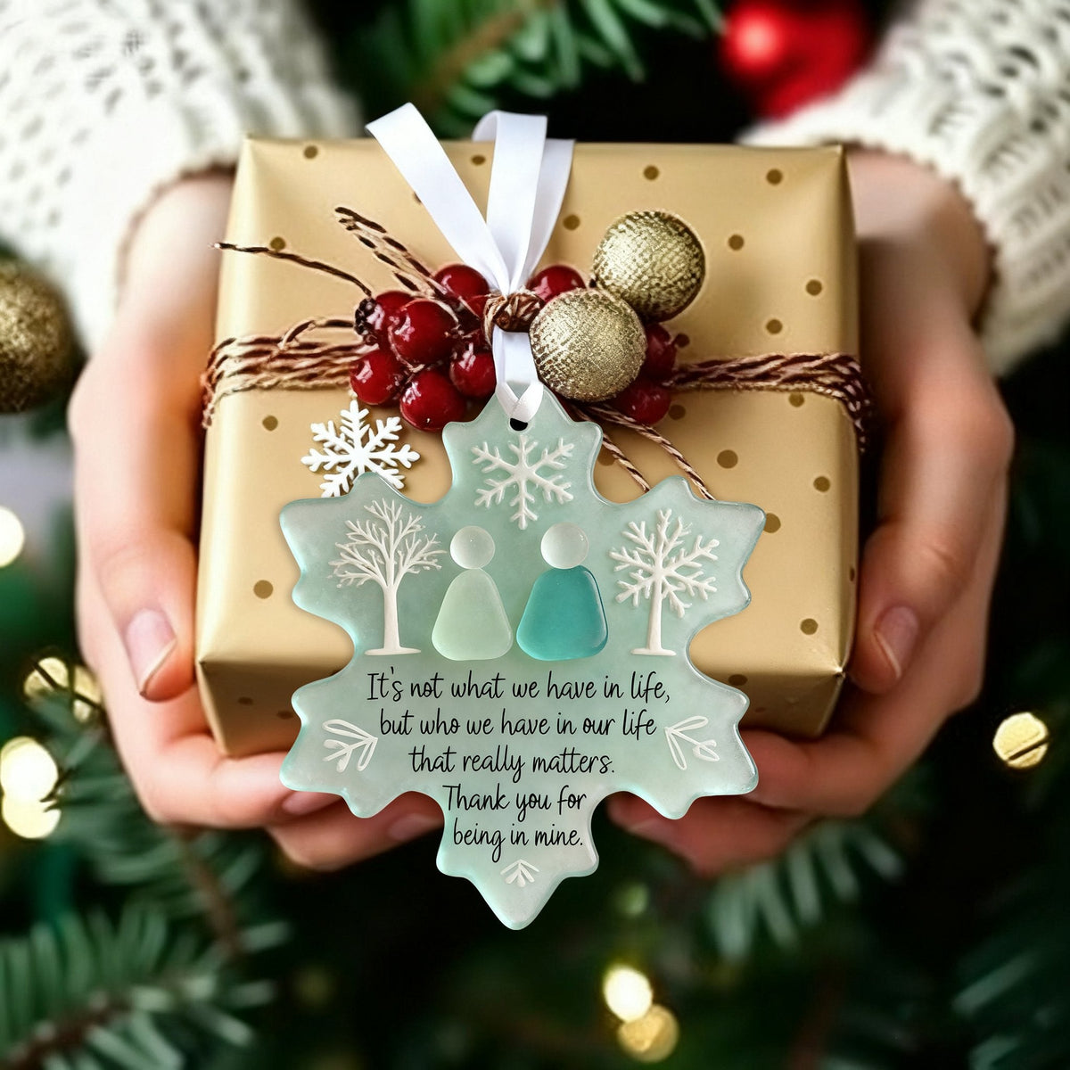 Vivifygrow — Snowflake Sea Glass Friendship Ornament — product image 6