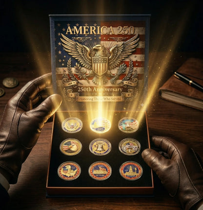 Vivifygrow — 9-Piece USA 250th Anniversary Commemorative Coin Gift Set — A Patriotic Gift for Veterans & Collectors — product image 9