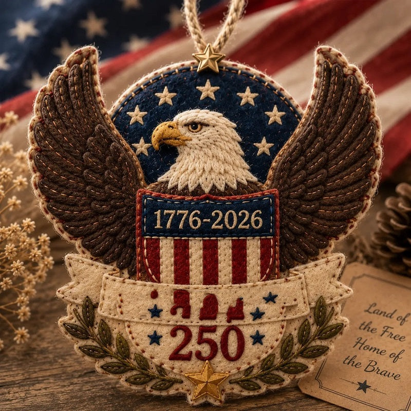 Vivifygrow — Handmade America 250 Heart Ornament – Patriotic Fabric Decor with Poppy Flower (1776–2026 Anniversary Edition) — product image 5