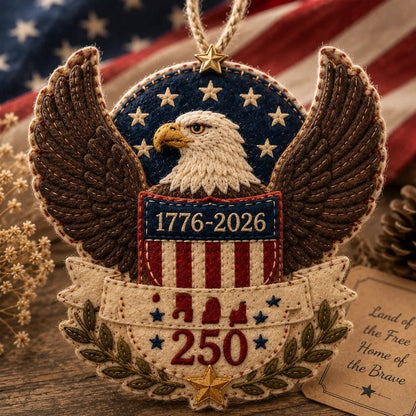 Vivifygrow — Handmade America 250 Heart Ornament – Patriotic Fabric Decor with Poppy Flower (1776–2026 Anniversary Edition) — product image 5