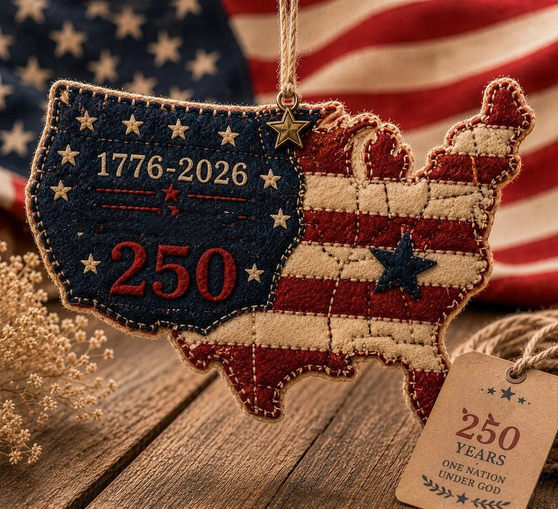 Vivifygrow — Handmade America 250 Heart Ornament – Patriotic Fabric Decor with Poppy Flower (1776–2026 Anniversary Edition) — product image 6