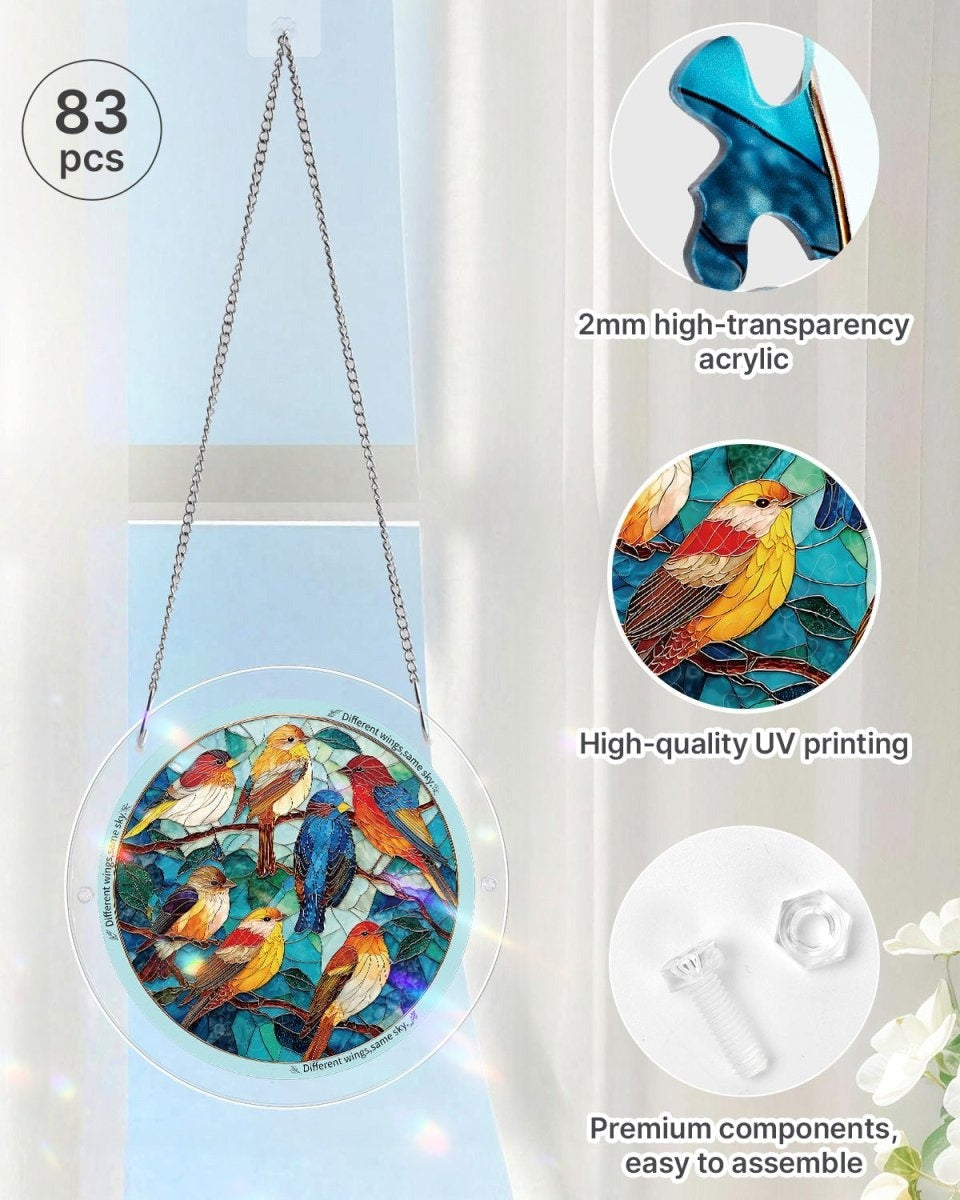 Vivifygrow — Acrylic Jigsaw Puzzle Suncatcher - Glowing Feather Haven — product image 9