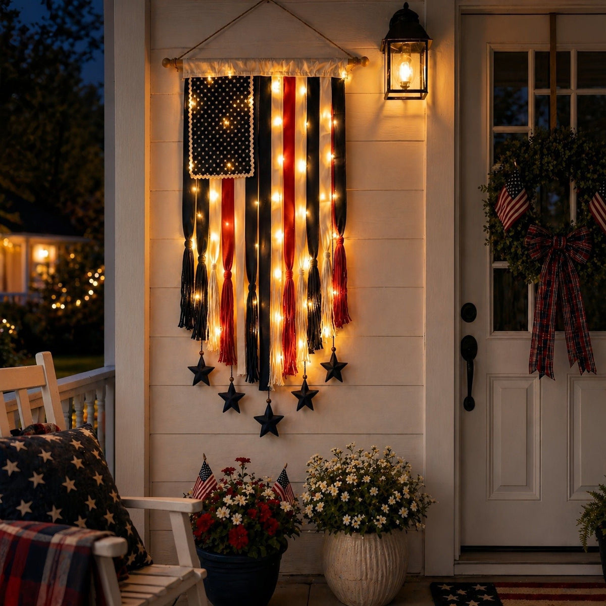 Vivifygrow — 250th Anniversary Boho American Flag Tassel Wall Hanging — Patriotic 4th of July Decor (4 Styles) — product image 6