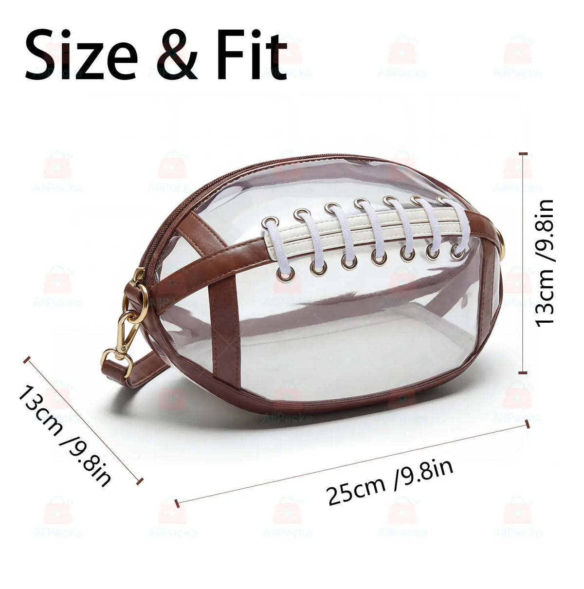 Clear Football Crossbody Bag – Stadium-Ready Transparent Game Day Purse