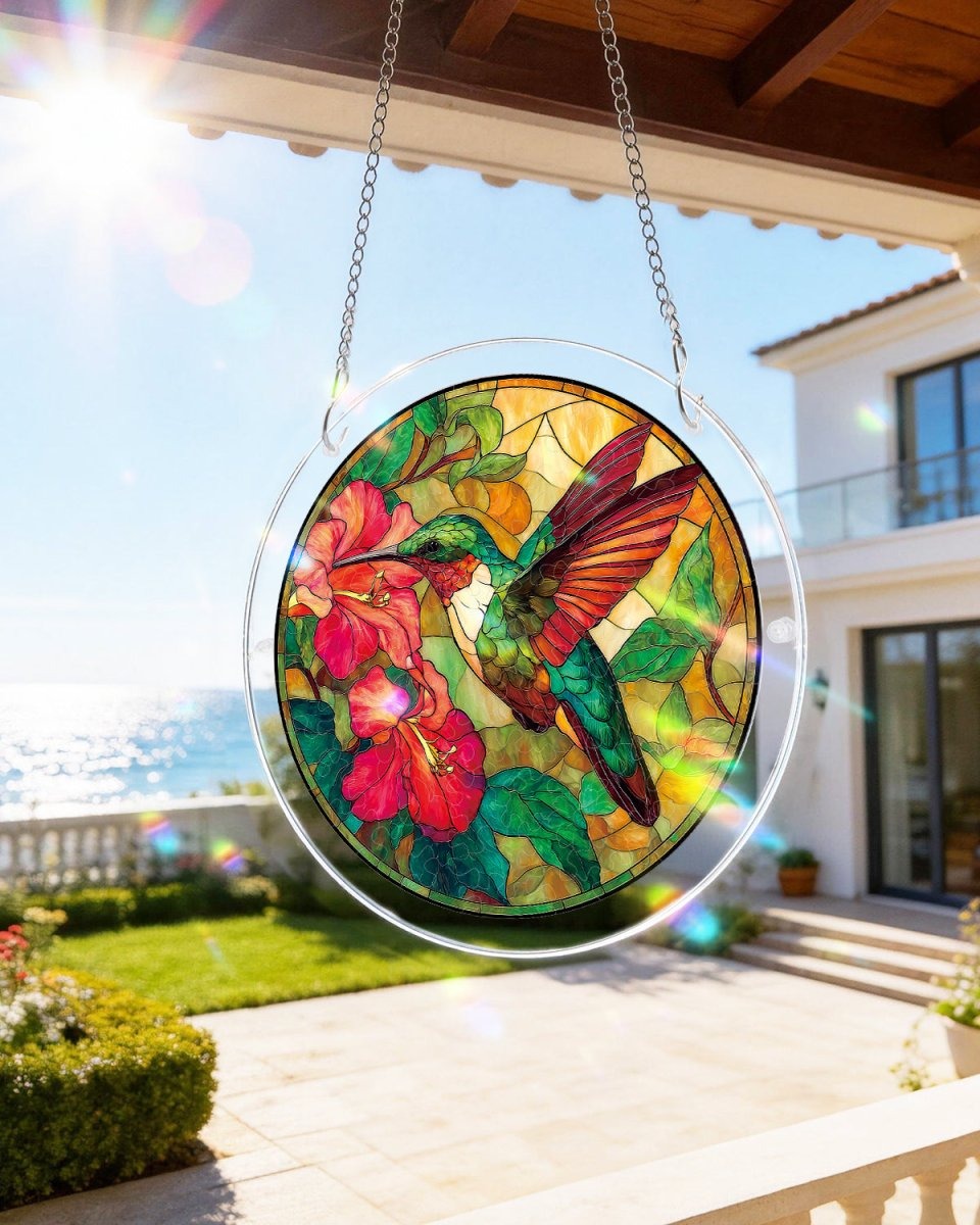 Vivifygrow — Acrylic Jigsaw Puzzle Suncatcher - Emerald Flame Hummingbird — product image 1
