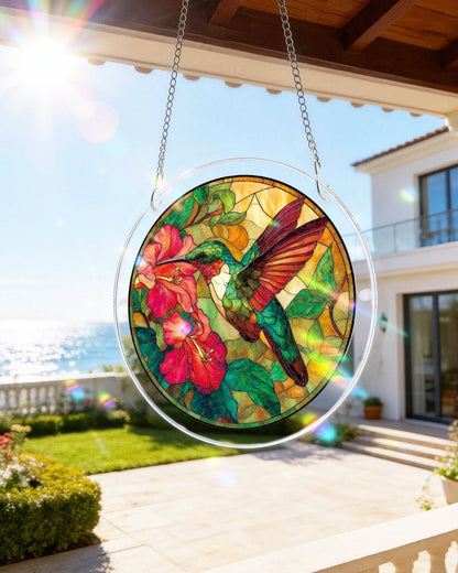 Vivifygrow — Acrylic Jigsaw Puzzle Suncatcher - Emerald Flame Hummingbird — product image 1