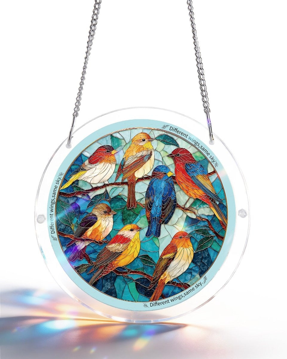 Vivifygrow — Acrylic Jigsaw Puzzle Suncatcher - Glowing Feather Haven — product image 4
