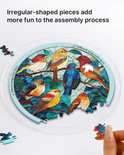 Vivifygrow — Acrylic Jigsaw Puzzle Suncatcher - Glowing Feather Haven — product image 2