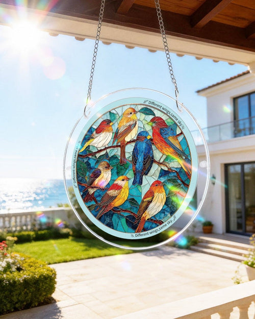 Vivifygrow — Acrylic Jigsaw Puzzle Suncatcher - Glowing Feather Haven — product image 1