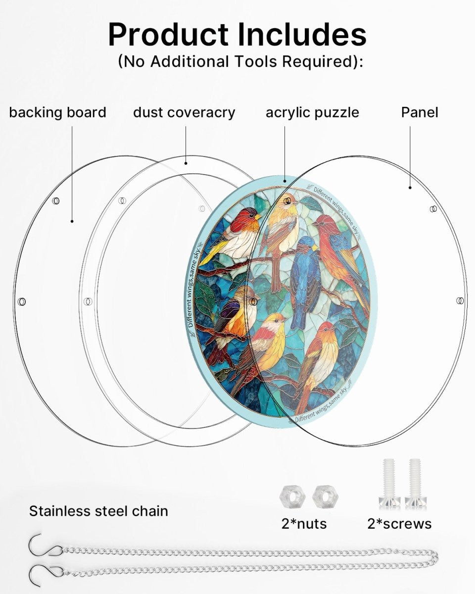 Vivifygrow — Acrylic Jigsaw Puzzle Suncatcher - Glowing Feather Haven — product image 7