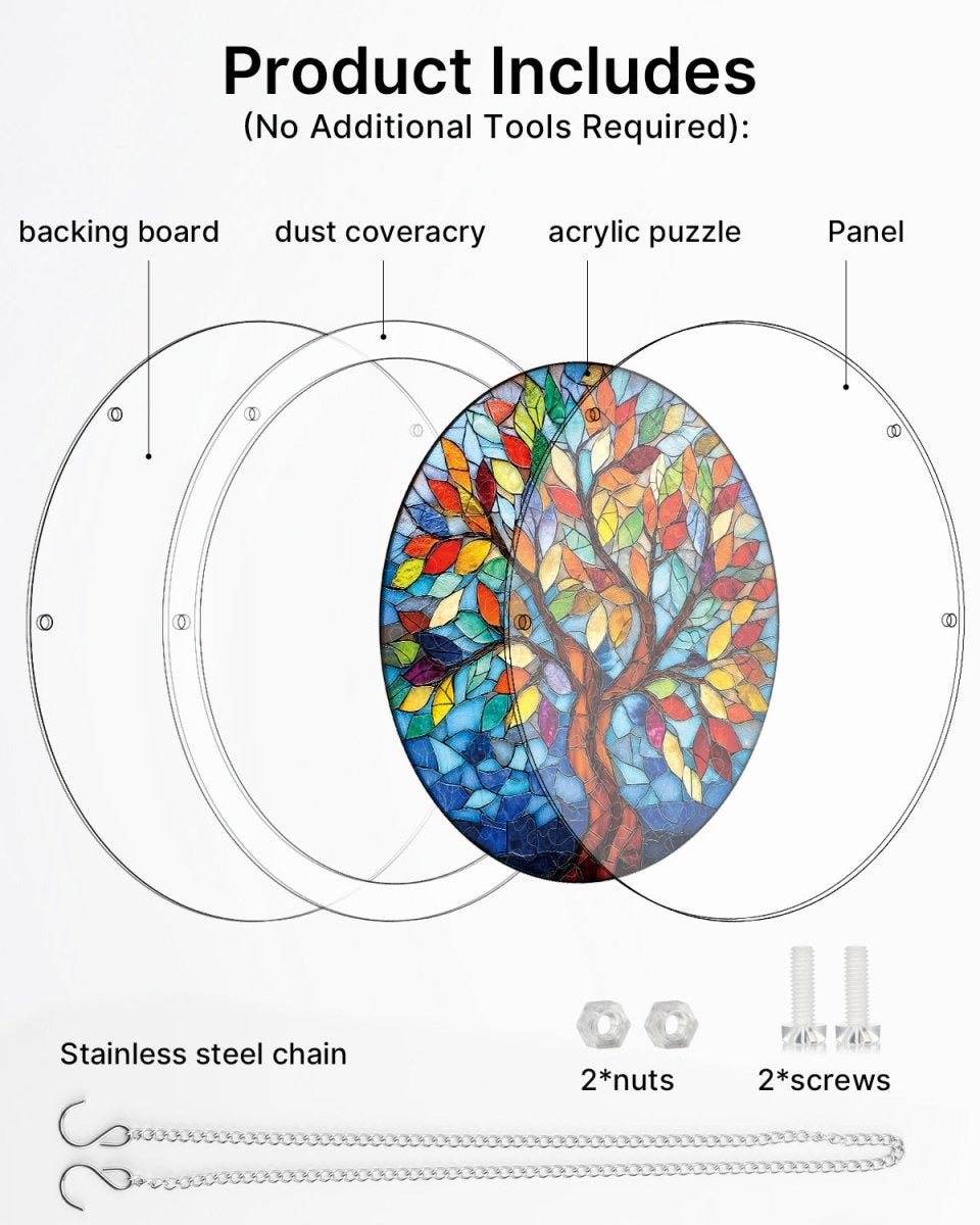 Vivifygrow — Acrylic Jigsaw Puzzle Suncatcher - Tree of Radiant Glass — product image 6