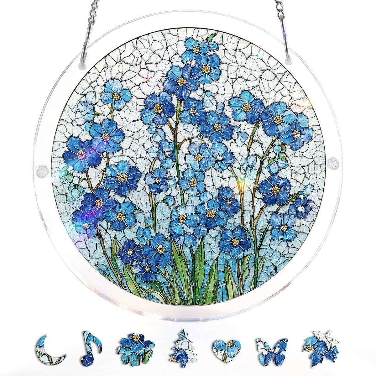 Vivifygrow — Acrylic Jigsaw Puzzle Suncatcher - Azure Bloom Whisper — product image 7