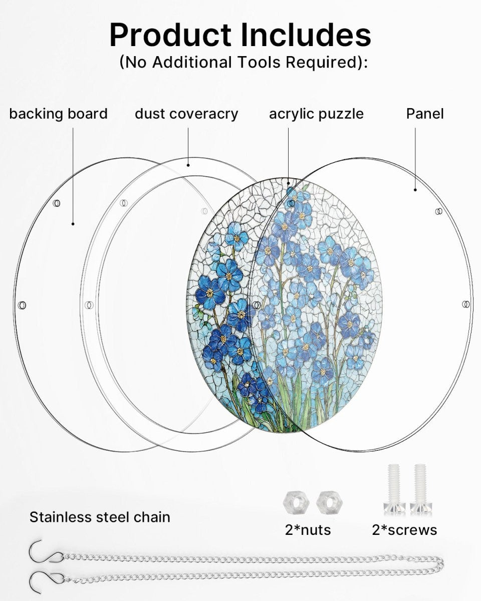 Vivifygrow — Acrylic Jigsaw Puzzle Suncatcher - Azure Bloom Whisper — product image 9