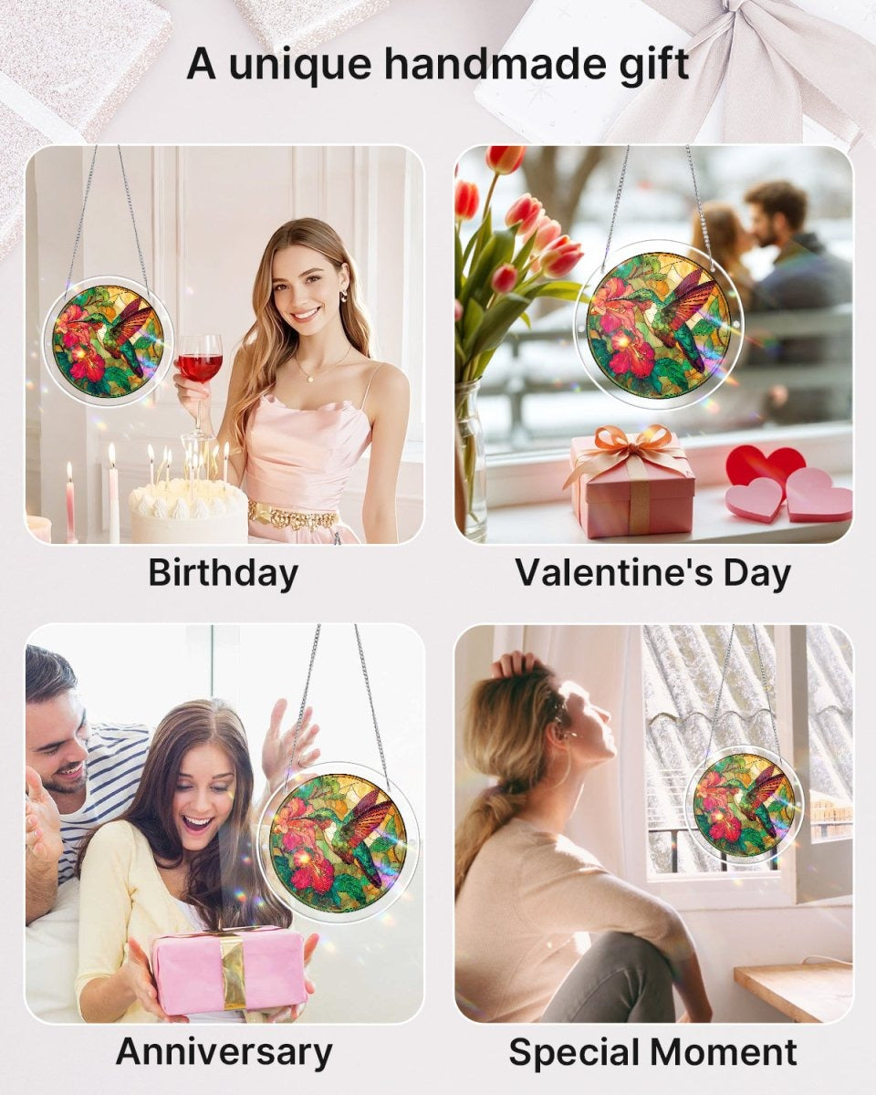 Vivifygrow — Acrylic Jigsaw Puzzle Suncatcher - Emerald Flame Hummingbird — product image 5