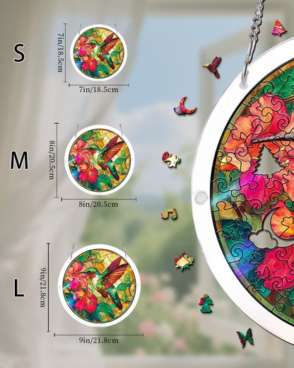 Vivifygrow — Acrylic Jigsaw Puzzle Suncatcher - Emerald Flame Hummingbird — product image 4