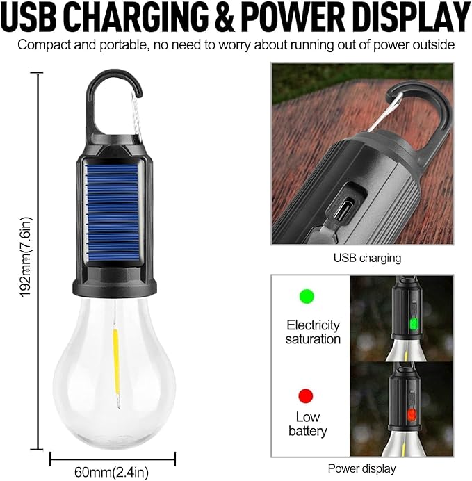 USB & Solar Rechargeable LED Camping Lantern