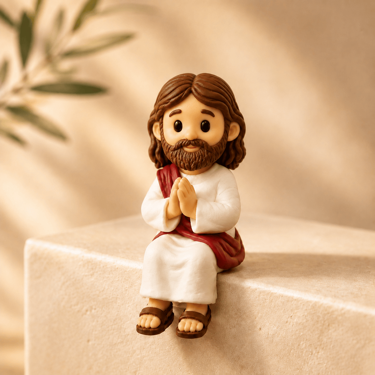 Jesus shelf sitter figurine displayed as Christian home decor