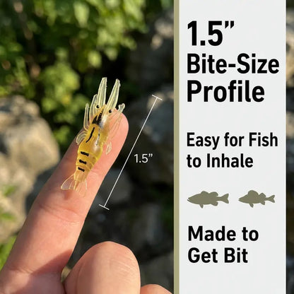 🦐 1.5‑Inch Realistic Shrimp Soft Fishing Lures (30 pcs/60pcs/90pcs)