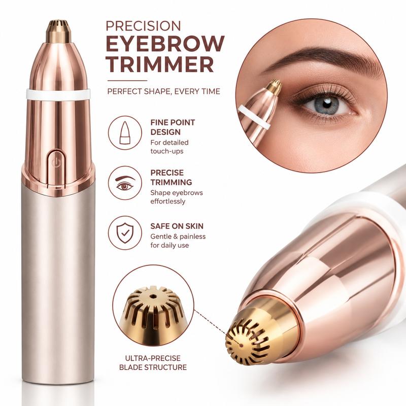 2-in-1 Rechargeable Facial & Eyebrow Trimmer – Gold-Plated Precision Razor