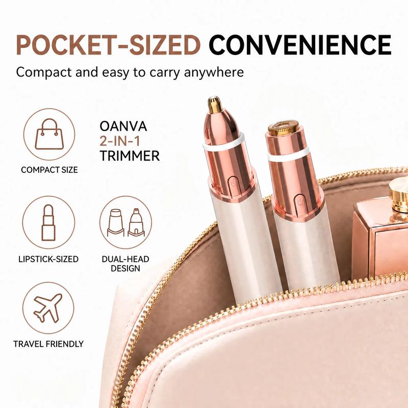 2-in-1 Rechargeable Facial & Eyebrow Trimmer – Gold-Plated Precision Razor