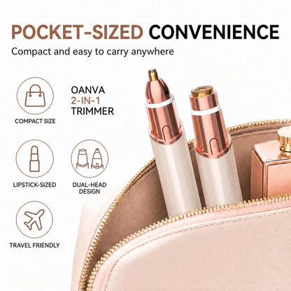 2-in-1 Rechargeable Facial & Eyebrow Trimmer – Gold-Plated Precision Razor