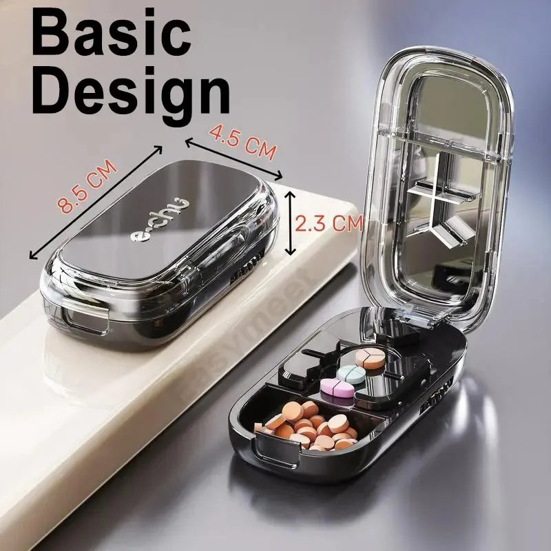 Adjustable Pill Cutter with Storage for Precise Dose Splitting