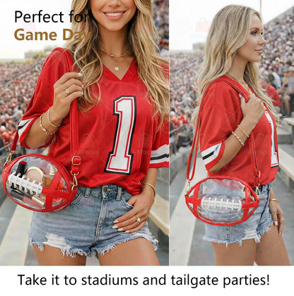 Clear Football Crossbody Bag – Stadium-Ready Transparent Game Day Purse