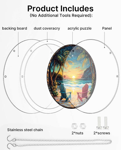 Vivifygrow — Acrylic Jigsaw Puzzle Suncatcher - Tropical Sunset — product image 9