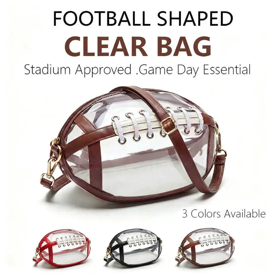 Clear Football Crossbody Bag – Stadium-Ready Transparent Game Day Purse