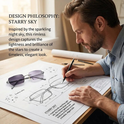 🔥Buy 1 Get 1 Free (2 pairs) – 【Co-Created by Designers】Gypsophila Smart Zoom and Color-Changing Reading Glasses