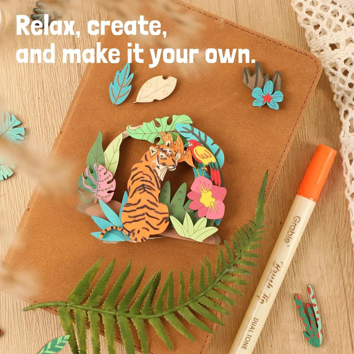2-Collection Wood Painting Craft DIY Kit – 195 Pieces & 24 Colors