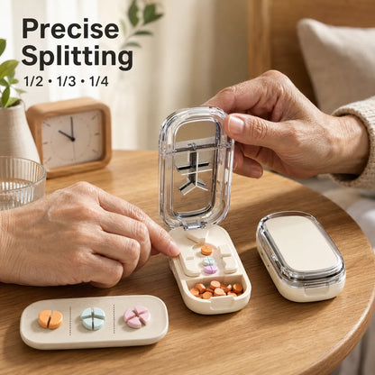 Adjustable Pill Cutter with Storage for Precise Dose Splitting