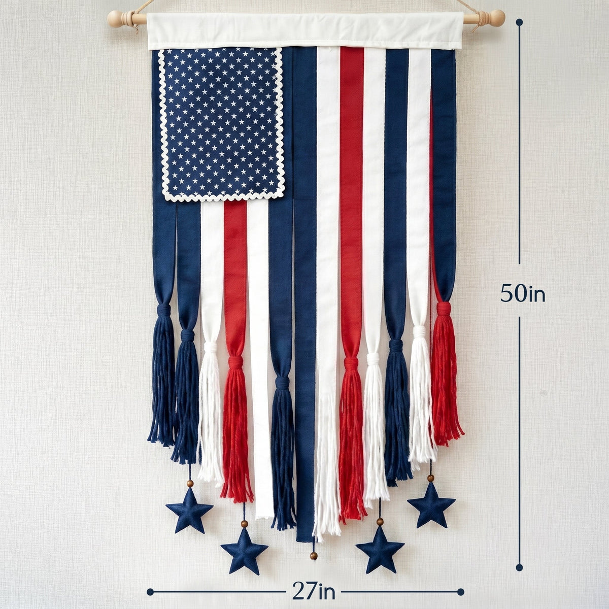 Vivifygrow — 250th Anniversary Boho American Flag Tassel Wall Hanging — Patriotic 4th of July Decor (4 Styles) — product image 12