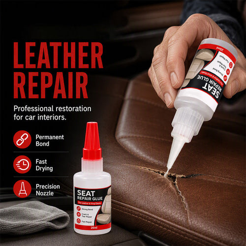 🚗50% OFF NOW! Quick Dry Car Seat Leather Repair Glue‑ Precision Nozzle Vinyl & Leather Adhesive, Permanent Bond Repair Glue for Car Seats, Sofas & Leather Furnitures